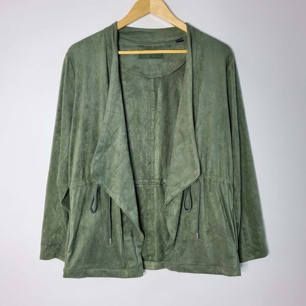 BLANKNYC Faux Suede Drape front Jacket In Olive  Medium Excellent condition
